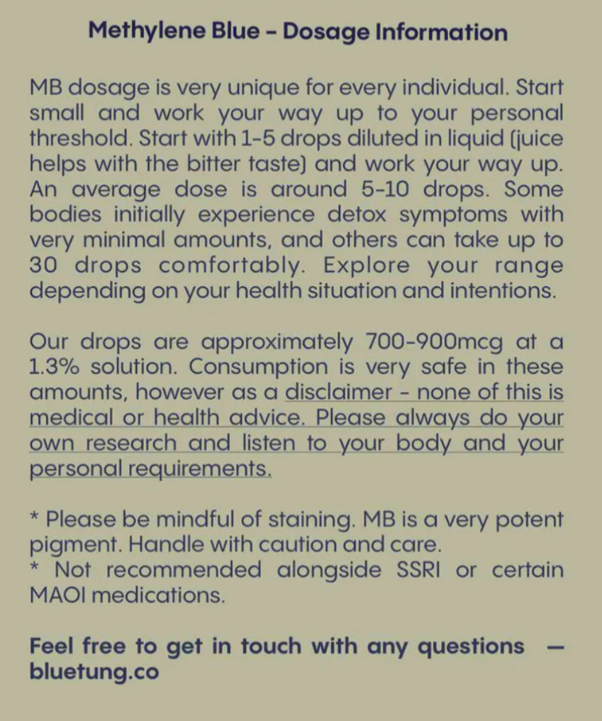 Methylene Blue, Blue Tung
