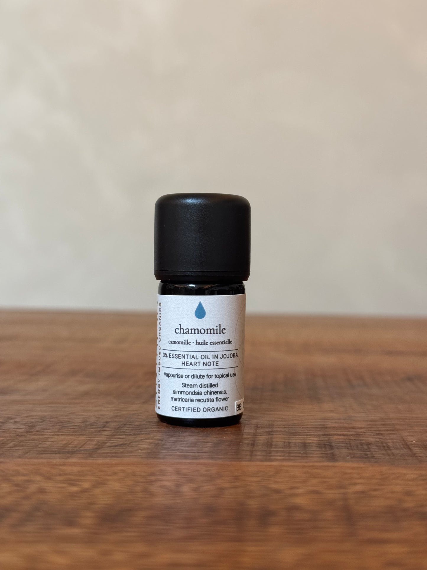 Chamomile German Blue (3% jojoba) Certified Organic Essential Oil, Synthesis Energy Imbued Organics