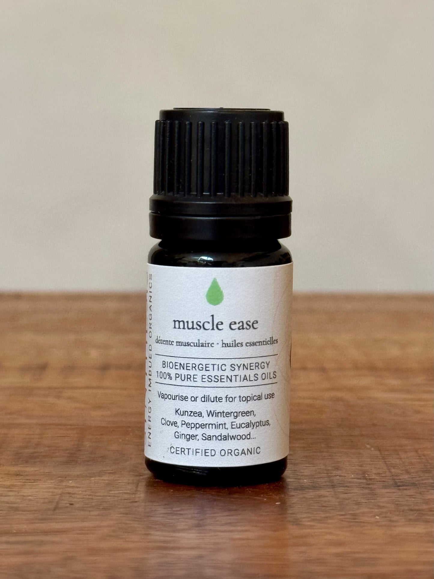 Muscle Ease Certified Organic Essential Oil, Synthesis Energy Imbued Organics