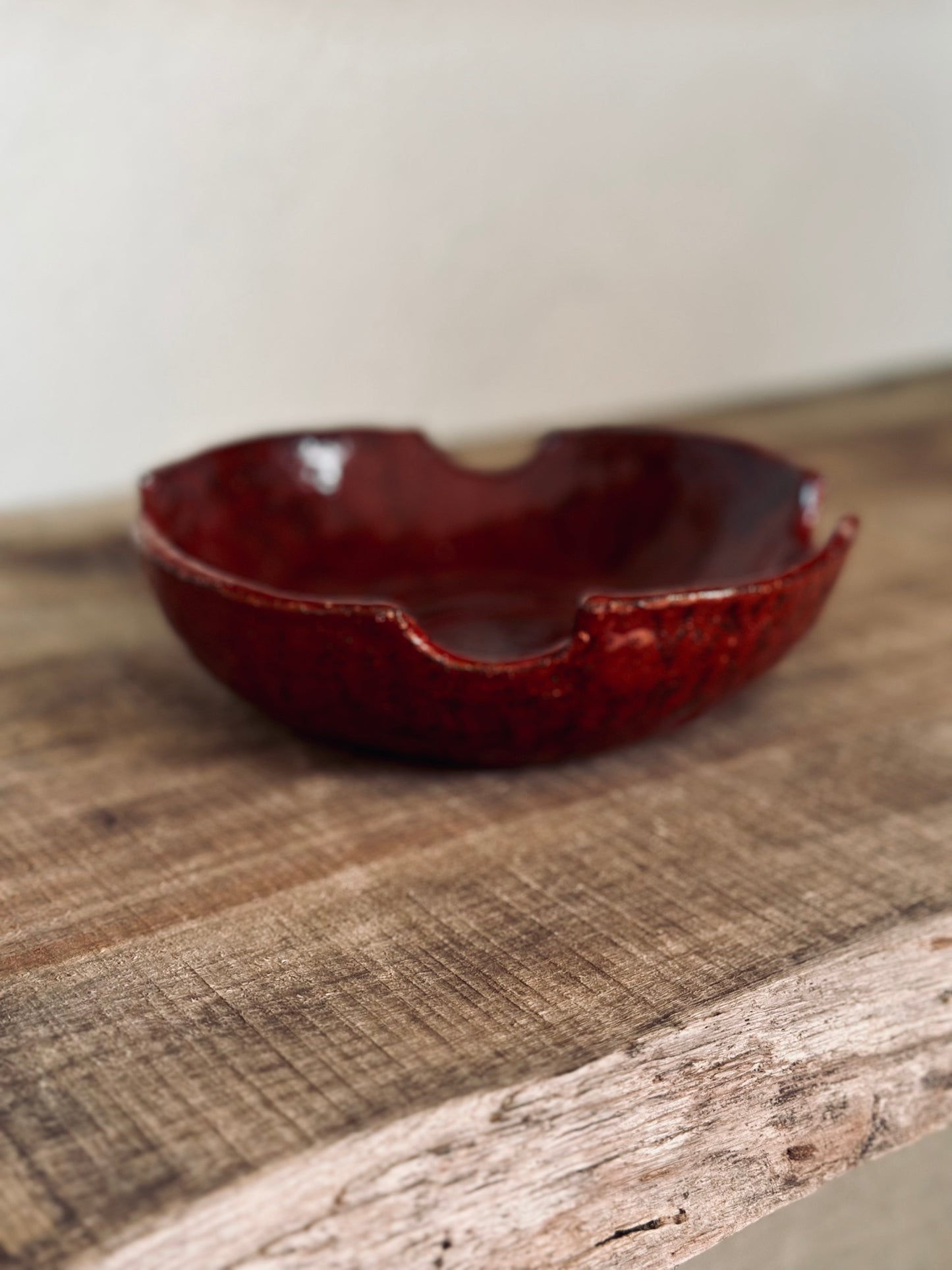 Deep Red Cord Burning Bowl, Void Ceramics