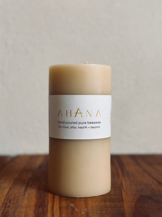 Pillar Candle 14cm Cream, Ahana