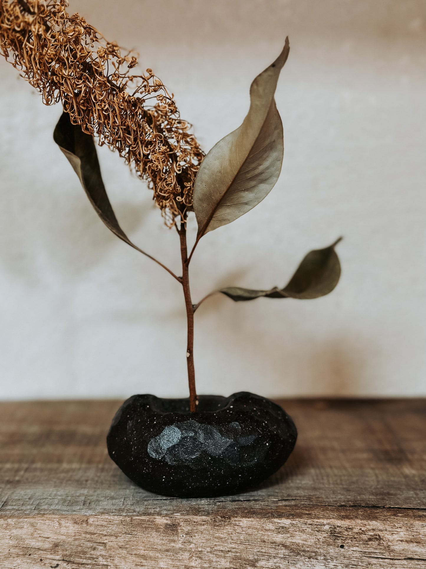 Dark Matter Ikebana Stone, Void Ceramics